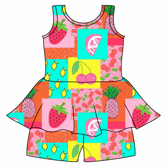 fruit skirted romper