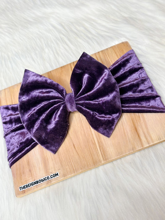 purple crushed velvet bows