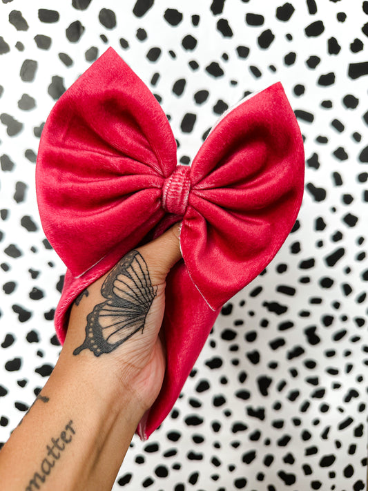 fall red velvet bows