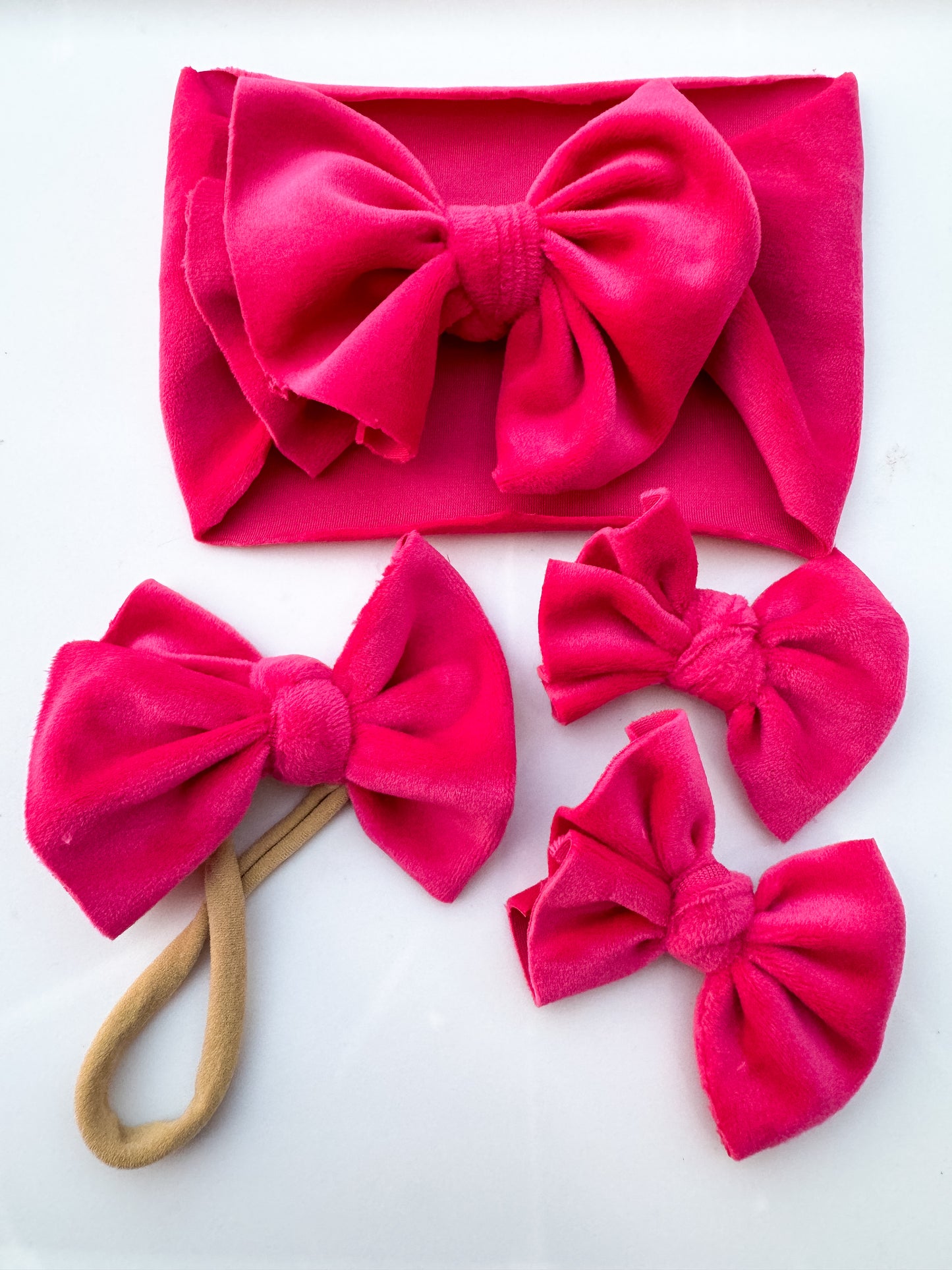 juicy pink velvet bows