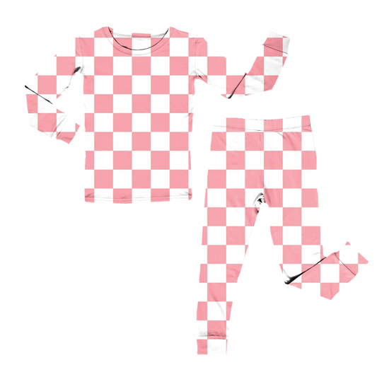 pink checkered set