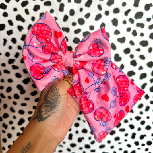 disco cherry velvet bows