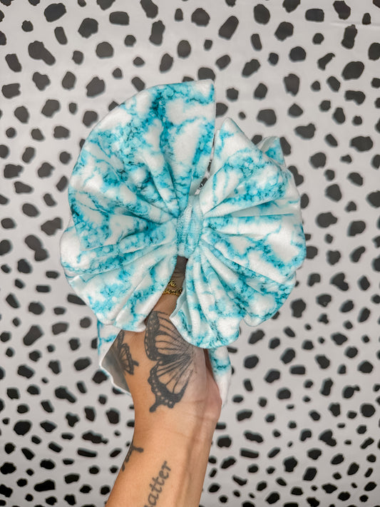 blue sugar marble velvet bows