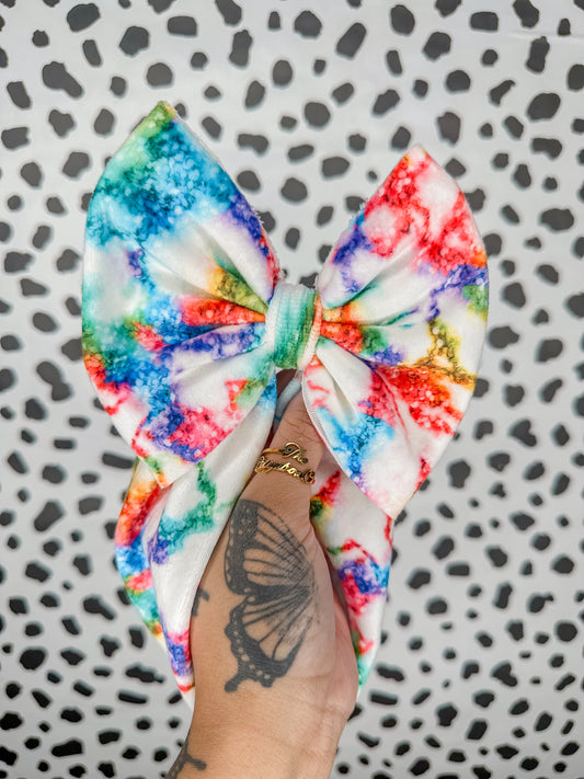 rainbow sugar marble velvet bows